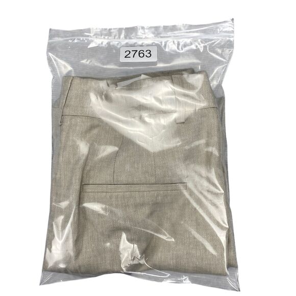 H & M Linen Blend Cropped Pants Womens 12 Beige Basic Coastal New $39.99 - Picture 11 of 13